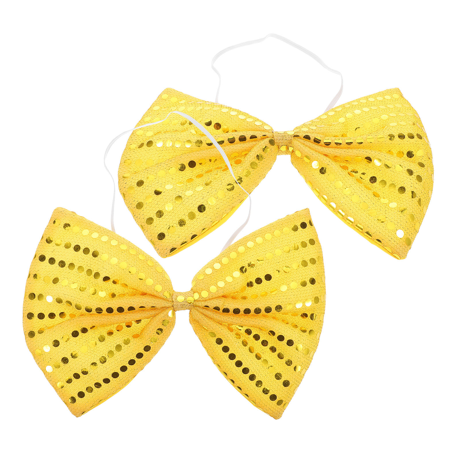 Bow Tie Pre Tied - 2Pcs Large Gold Sequin Bow Tie