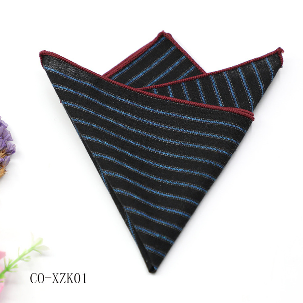 Solid Striped Brown Pocket Squ - مراجعة Handkerchief Cotton Men وسعره