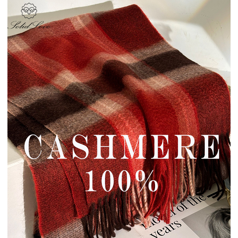 100% Cashmere Scarf   Plaid  W - مراجعة Muffler Men Wool وسعره