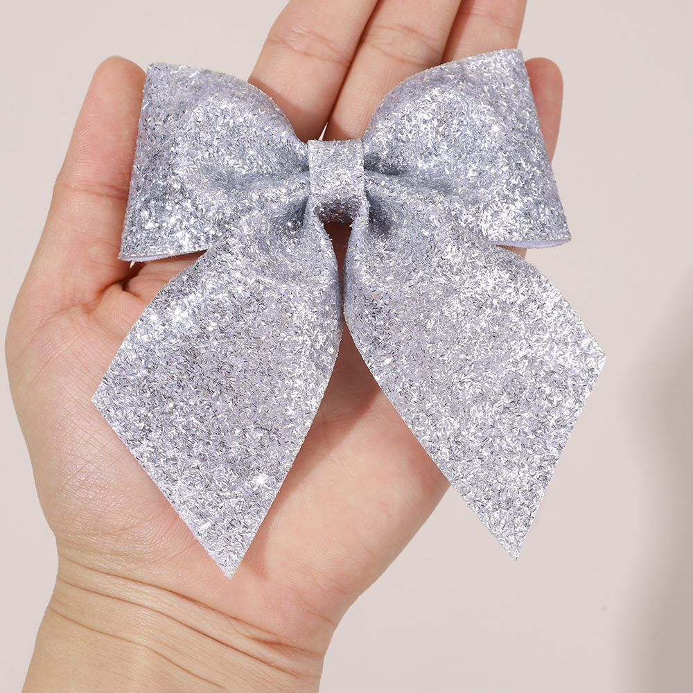 6Pcs Sparkling Bow Hair Clips  - مراجعة Tie Clip Silver وسعره