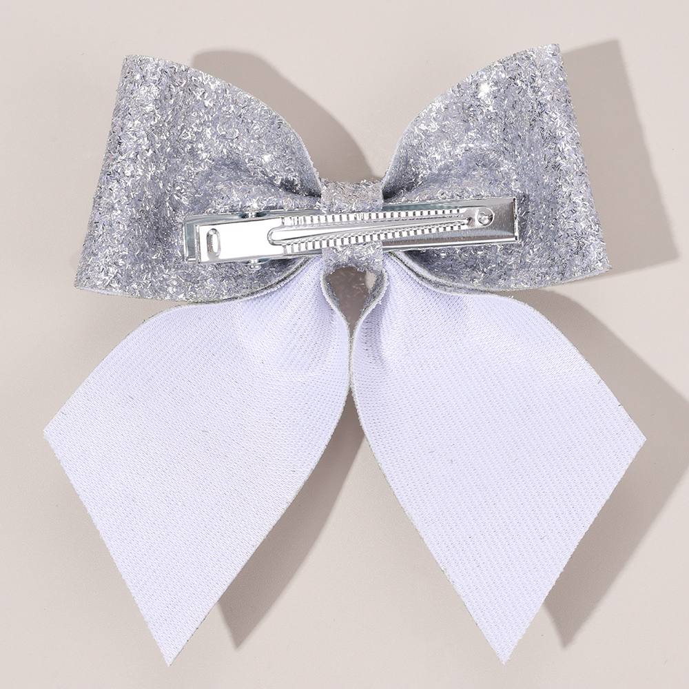 6Pcs Sparkling Bow Hair Clips  - مراجعة Tie Clip Silver وسعره