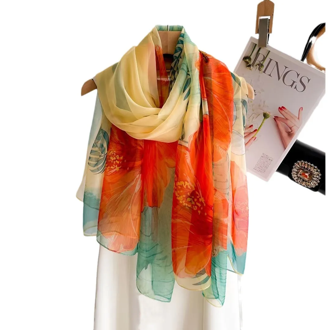 Silk Scarf Fashion Design Neck - مراجعة Pashmina Wrap Large وسعره