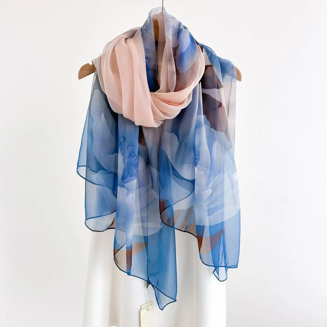 Silk Scarf Fashion Design Neck - مراجعة Pashmina Wrap Large وسعره