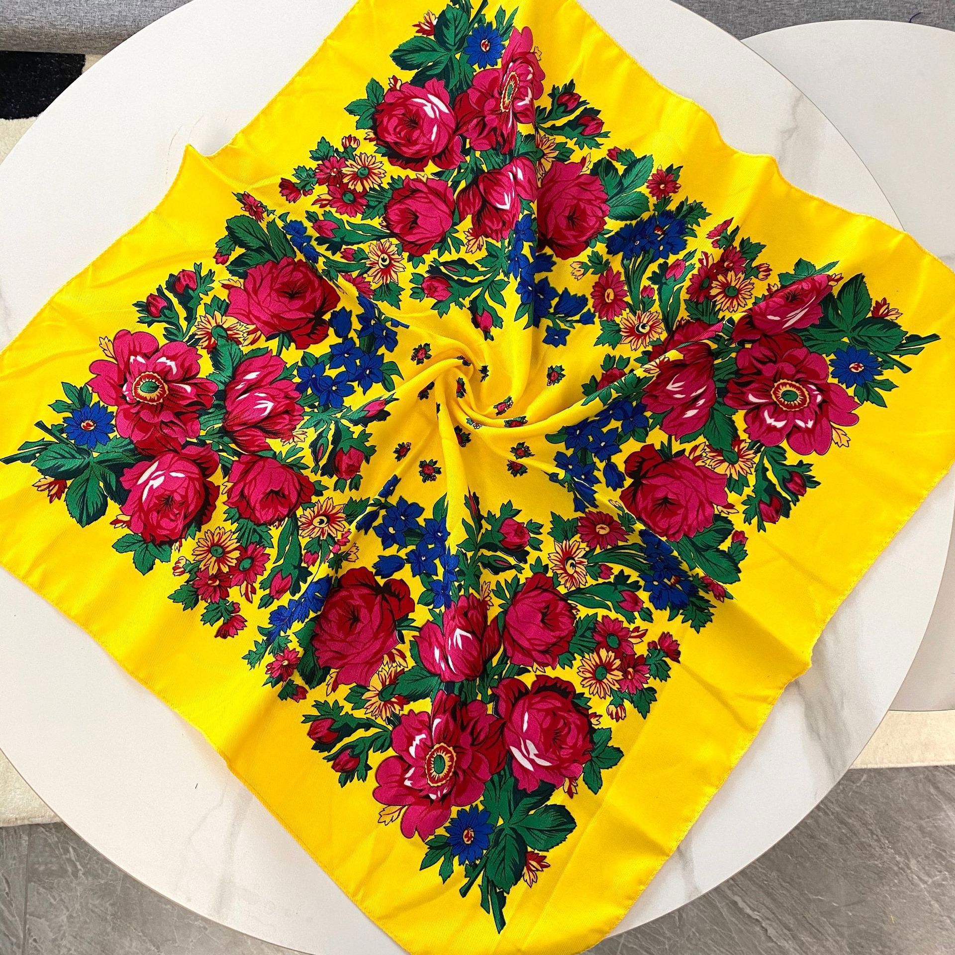 70*70cm Russian Floral Square  - مراجعة Bandana Cotton وسعره