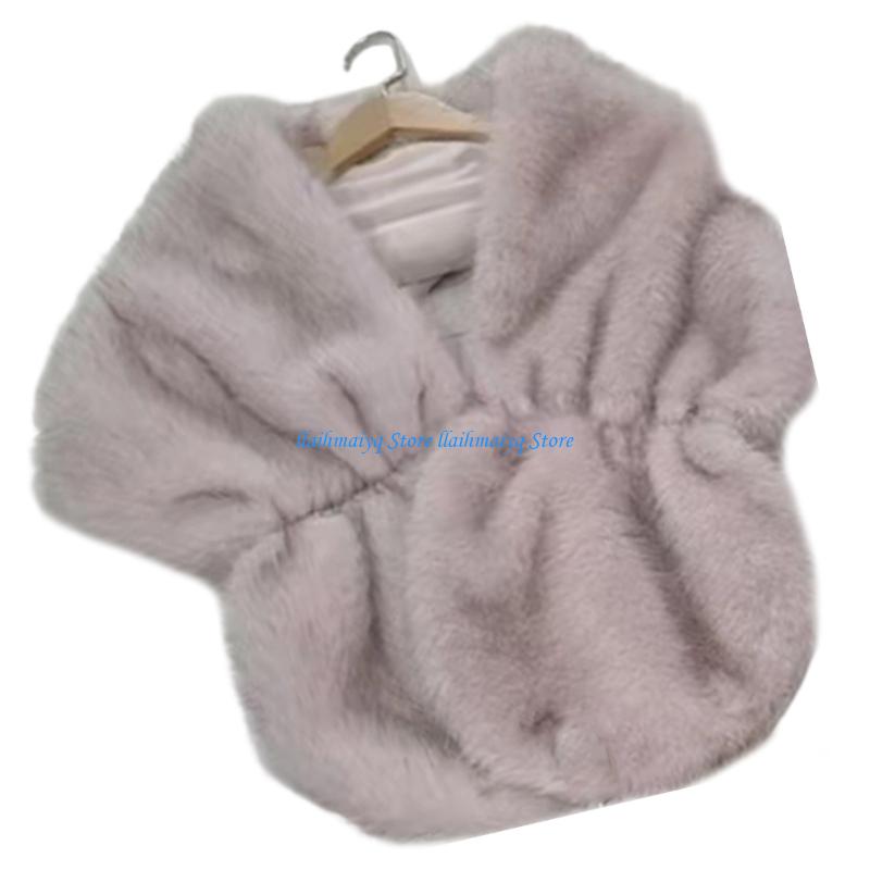 573B Luxurious Artificial Furs - مراجعة Stole Wedding Shawl وسعره