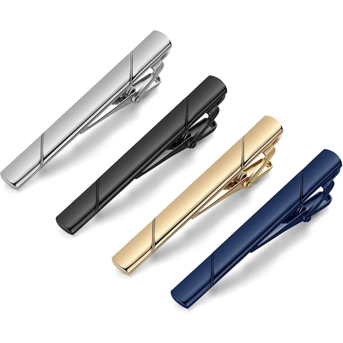 This men's polished metal tie  - مراجعة Tie Bar Set Gift وسعره