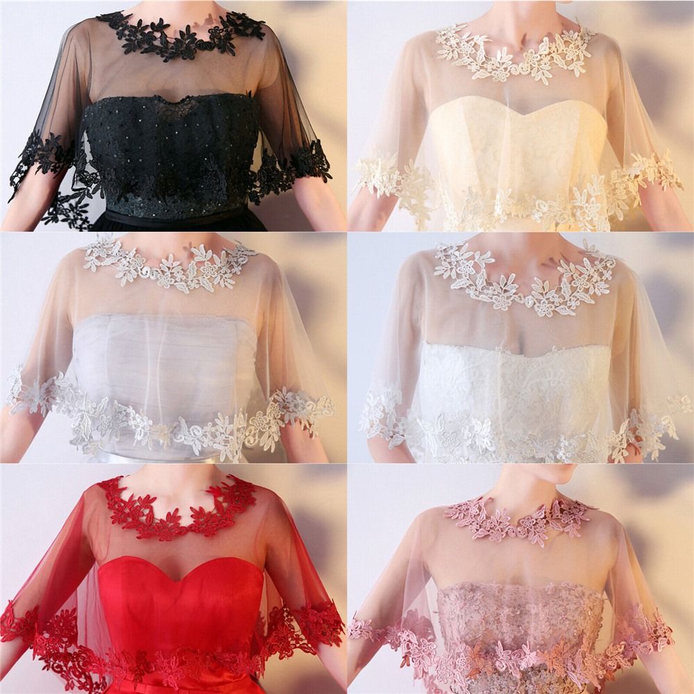 Fashion Lace Short Sleeve Shru - مراجعة Stole Wedding Shawl وسعره