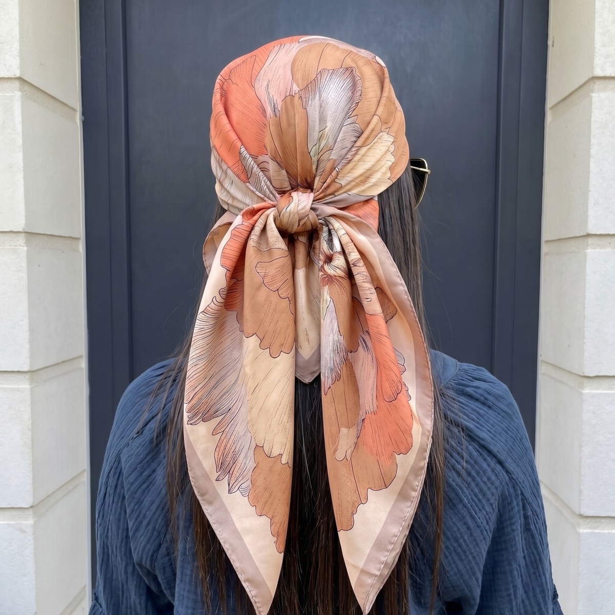 Women Silk Square Scarf Lady B - مراجعة Pashmina Wrap Large وسعره
