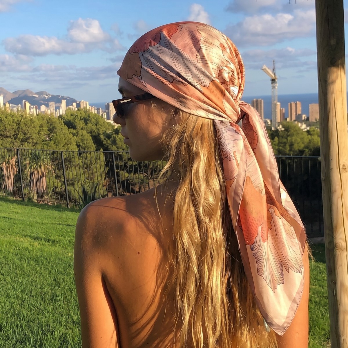 Women Silk Square Scarf Lady B - مراجعة Pashmina Wrap Large وسعره