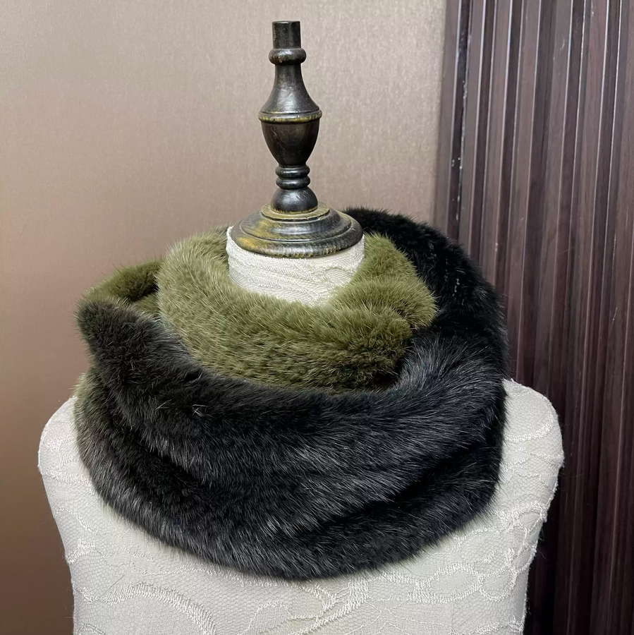 Ombre Color Genuine Mink Fur S - مراجعة Infinity Scarf Knit وسعره