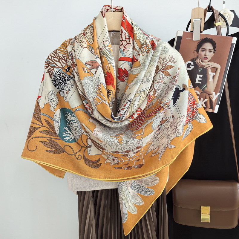 Double Sided Print Luxury Silk - مراجعة Pashmina Wrap Large وسعره