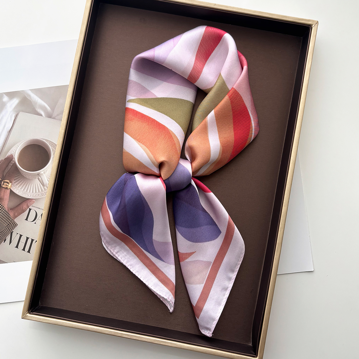 Design Print Women Silk Imitat - مراجعة Scarf Silk Square وسعره