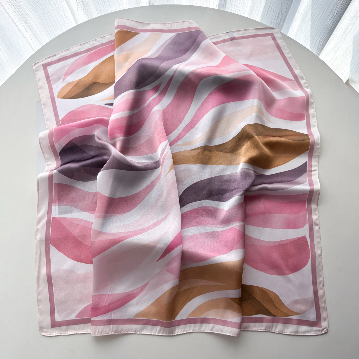 Design Print Women Silk Imitat - مراجعة Scarf Silk Square وسعره