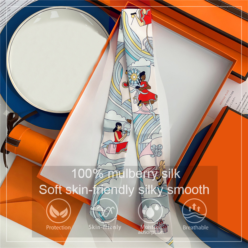 Women 100% Mulberry Silk Scarf - مراجعة Ascot Neck Scarf وسعره