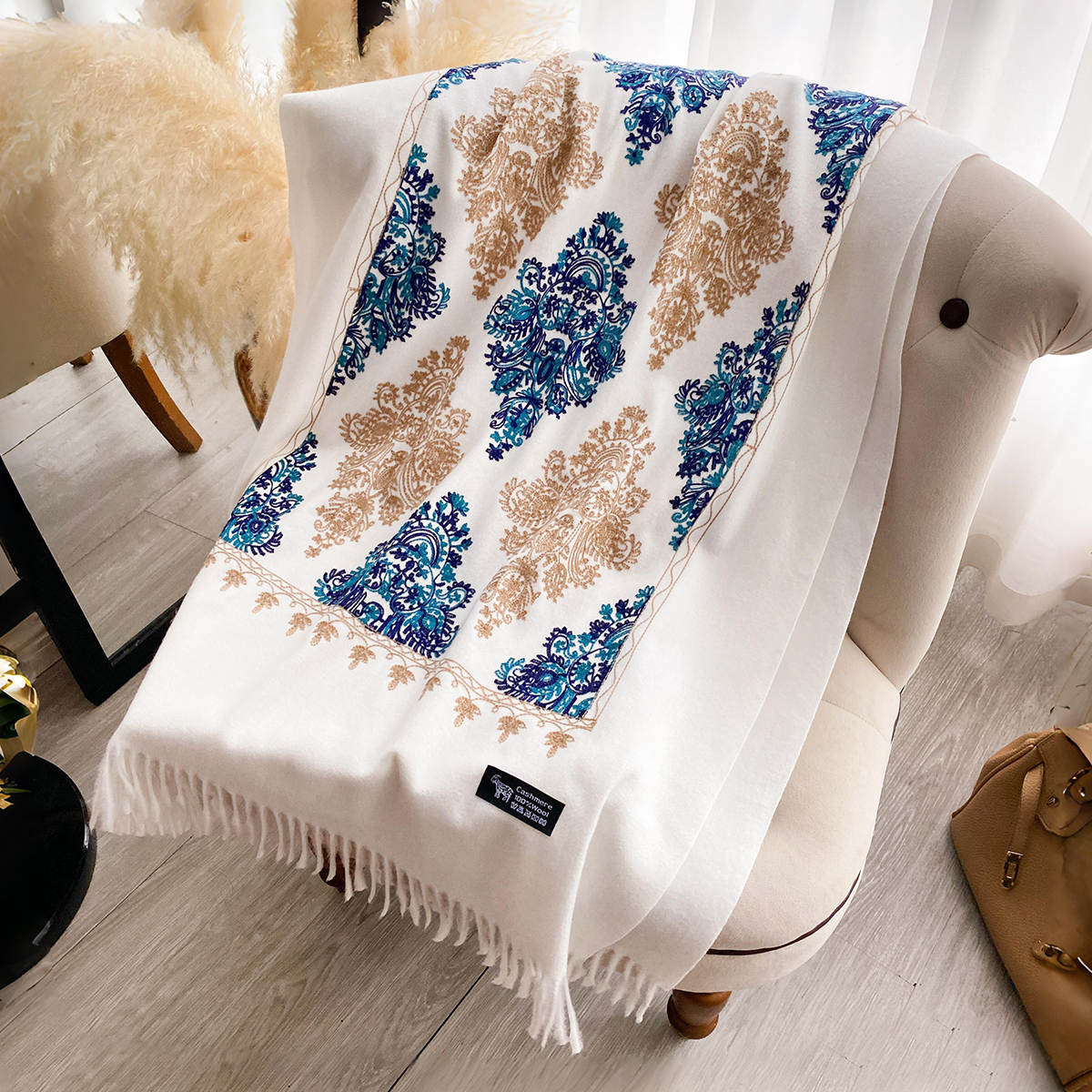 Women Fashion Winter Warm Cash - مراجعة Woven Scarf Blanket وسعره