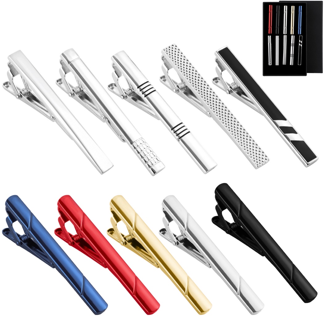 10Pcs Tie Clips Tie Clip Set F - مراجعة Tie Bar Set Gift وسعره