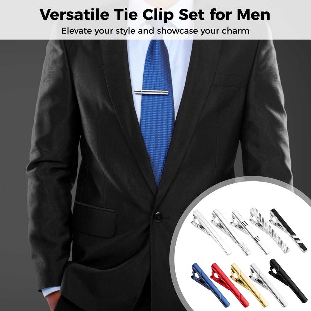 10Pcs Tie Clips Tie Clip Set F - مراجعة Tie Bar Set Gift وسعره