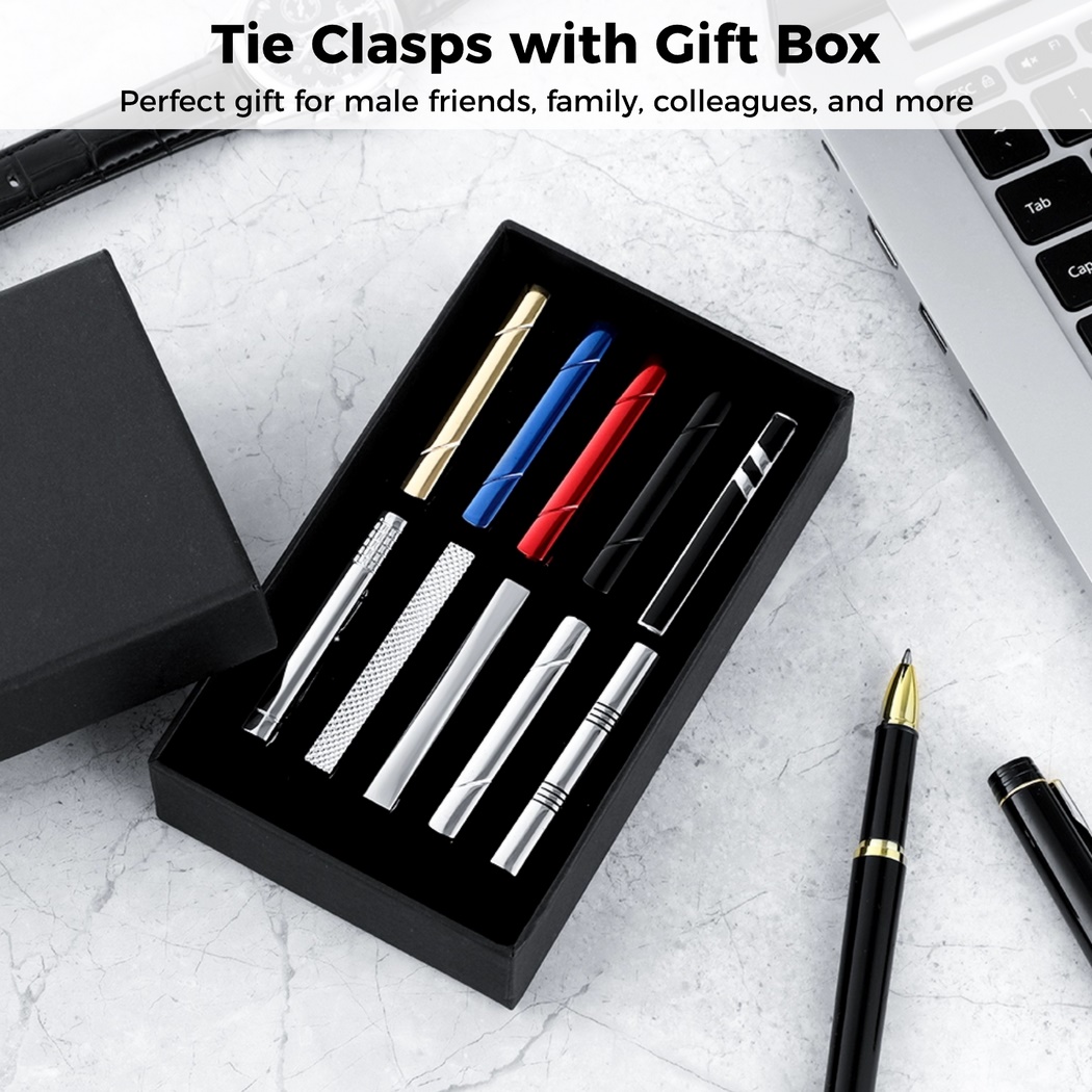 10Pcs Tie Clips Tie Clip Set F - مراجعة Tie Bar Set Gift وسعره