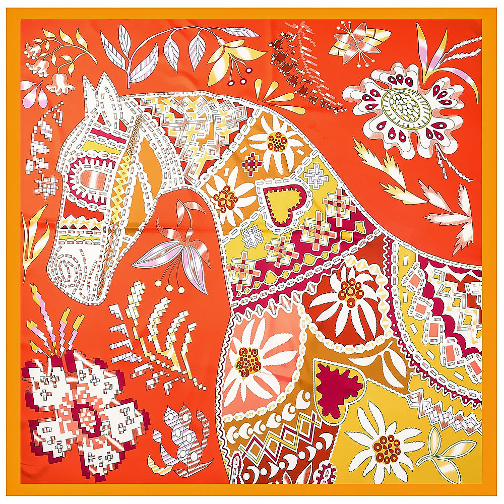 130cm Brand Women Scarves Desi - مراجعة Scarf Silk Square وسعره