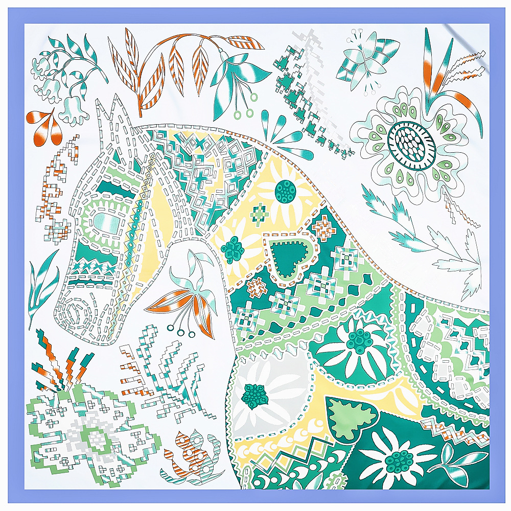 130cm Brand Women Scarves Desi - مراجعة Scarf Silk Square وسعره