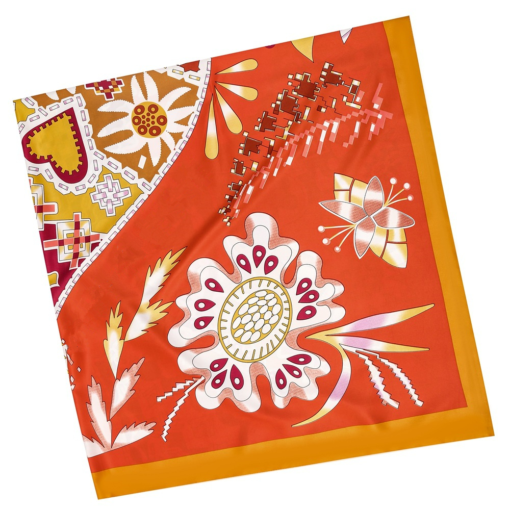 130cm Brand Women Scarves Desi - مراجعة Scarf Silk Square وسعره