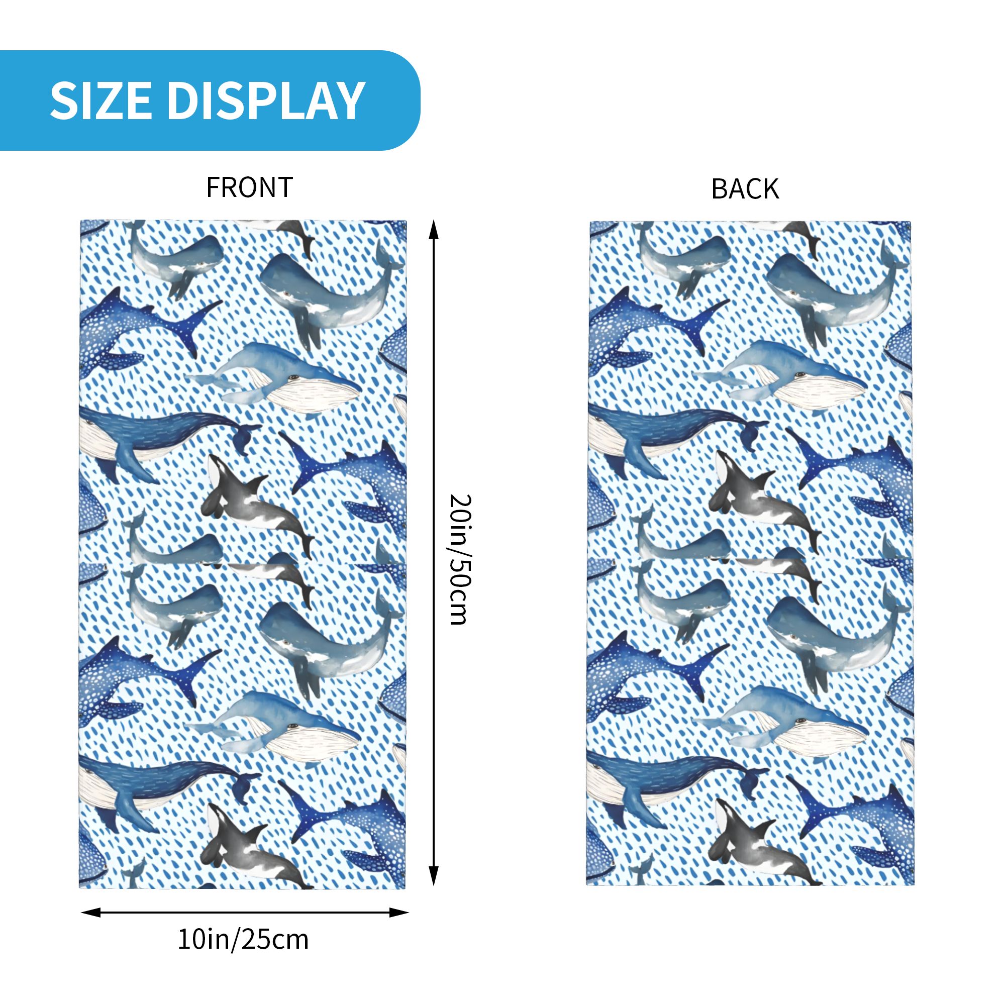Custom Blue Watercolour Shark  - مراجعة Neck Warmer Tube وسعره
