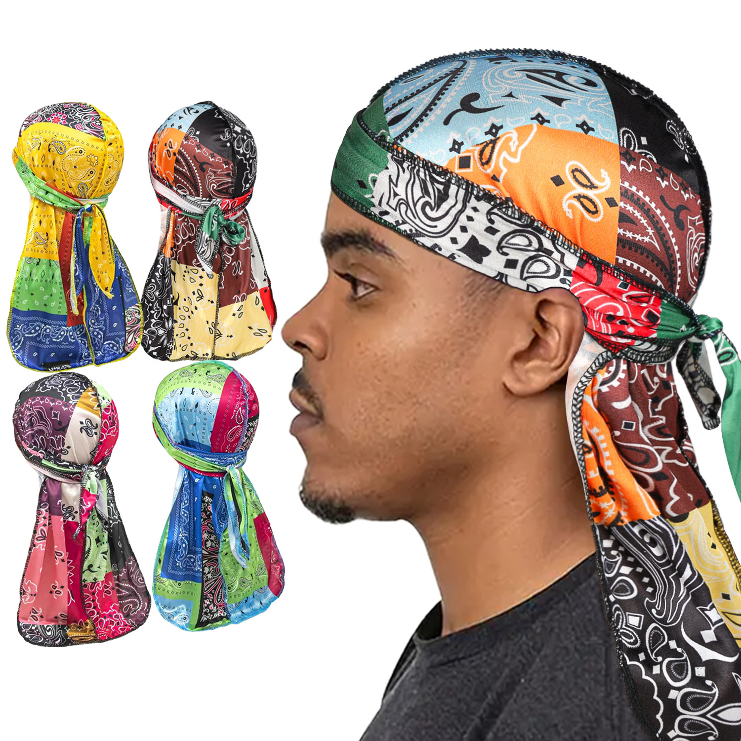 Paisley Printing Silky Durags  - مراجعة Bandana Doo Rag وسعره