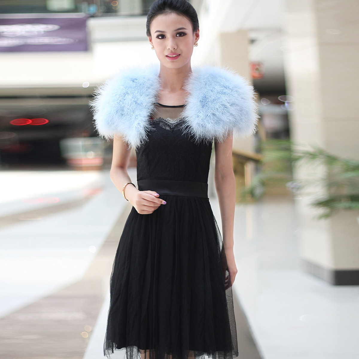 Women Ostrich Feather Boa Shaw - مراجعة Stole Wedding Shawl وسعره