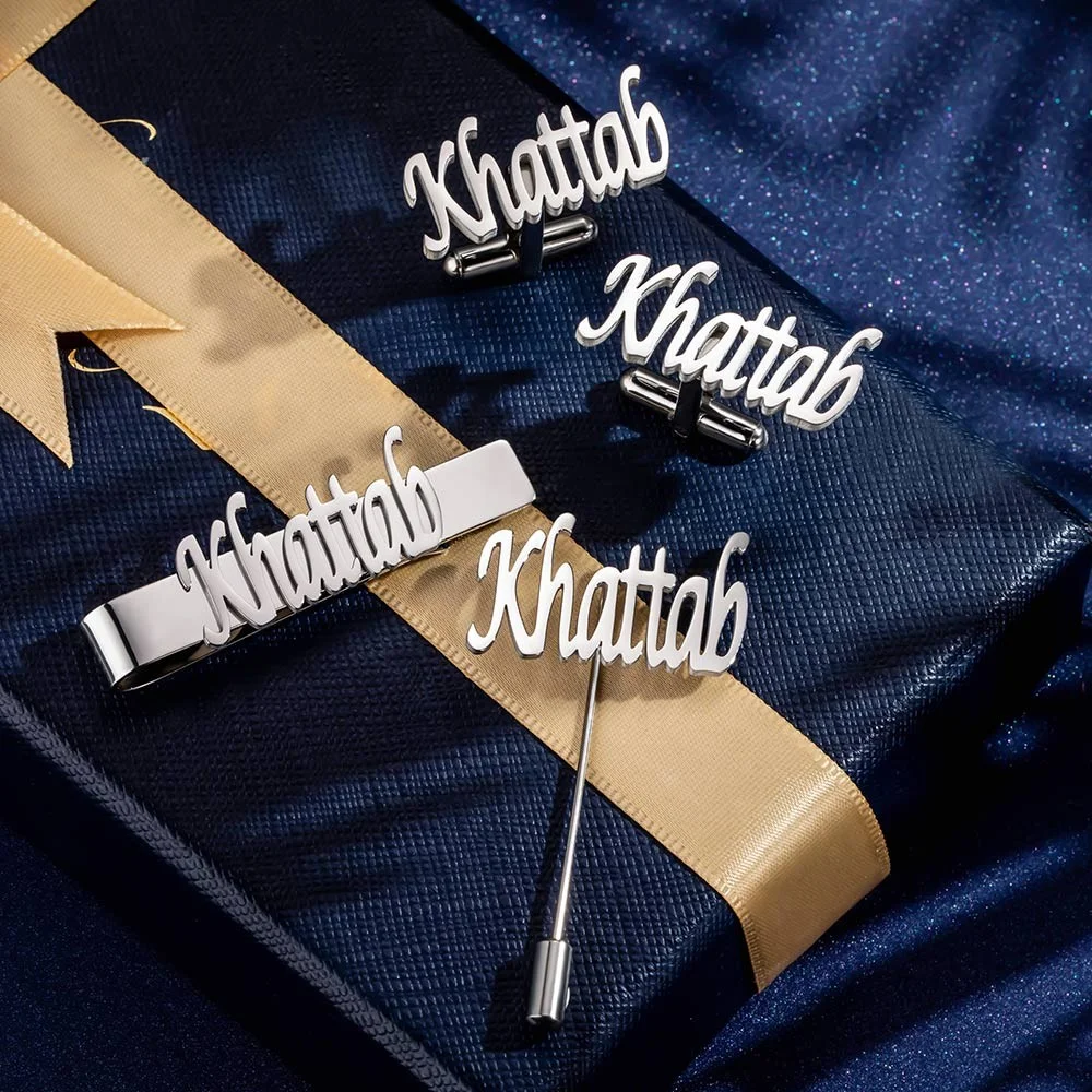 Personalized Cufflinks/Lapel P - مراجعة Tie Bar Set Gift وسعره