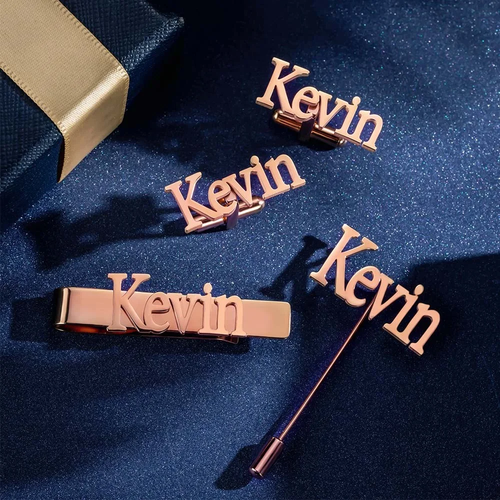 Personalized Cufflinks/Lapel P - مراجعة Tie Bar Set Gift وسعره
