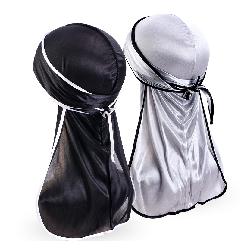 2PCS/LOT Unisex Men Satin Dura - مراجعة Bandana Doo Rag وسعره