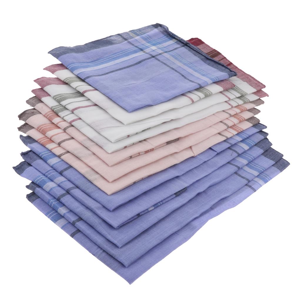 12 Pieces Men Assorted Cotton  - مراجعة Handkerchief Cotton Men وسعره