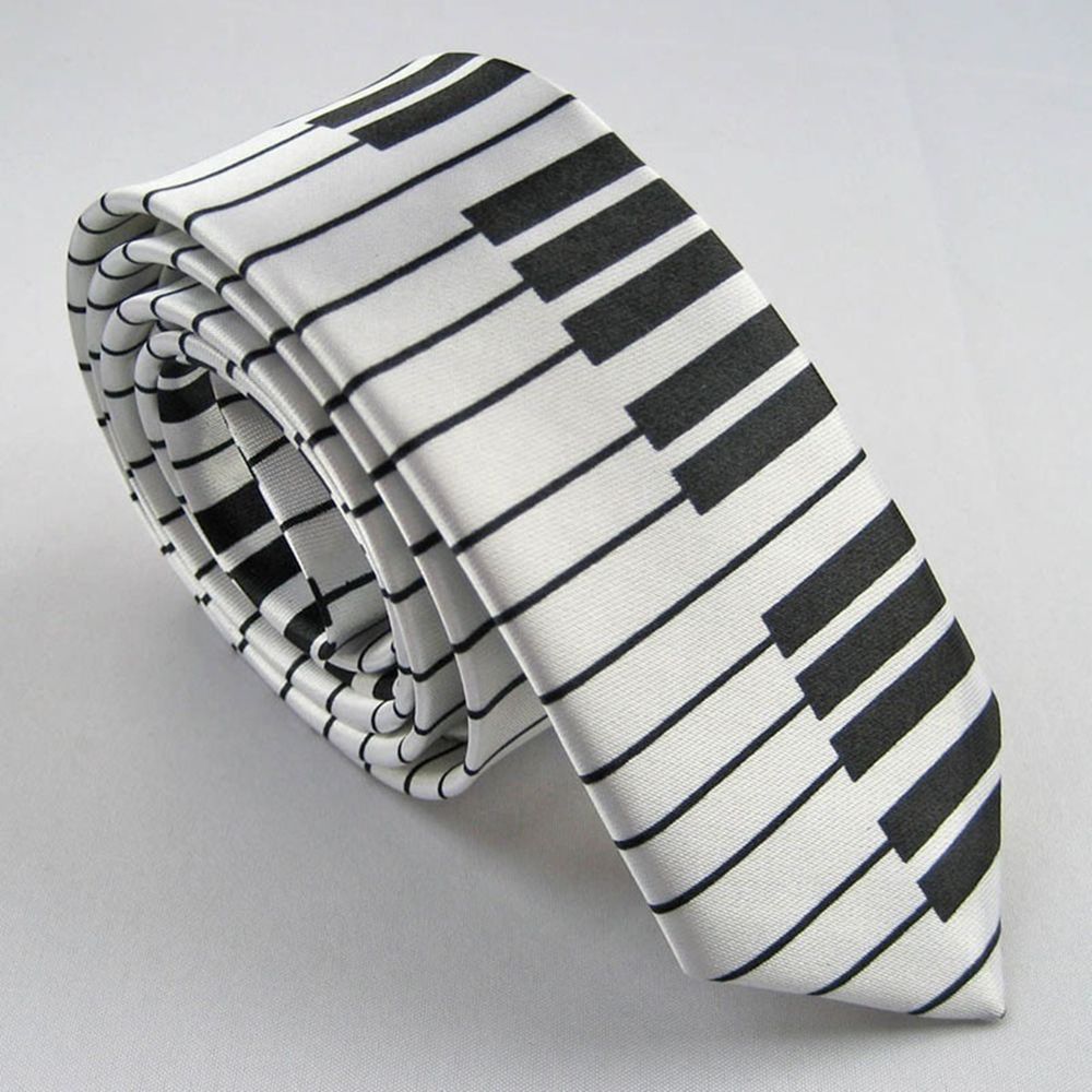 Skinny Piano Black & White Men - مراجعة Skinny Tie Men وسعره