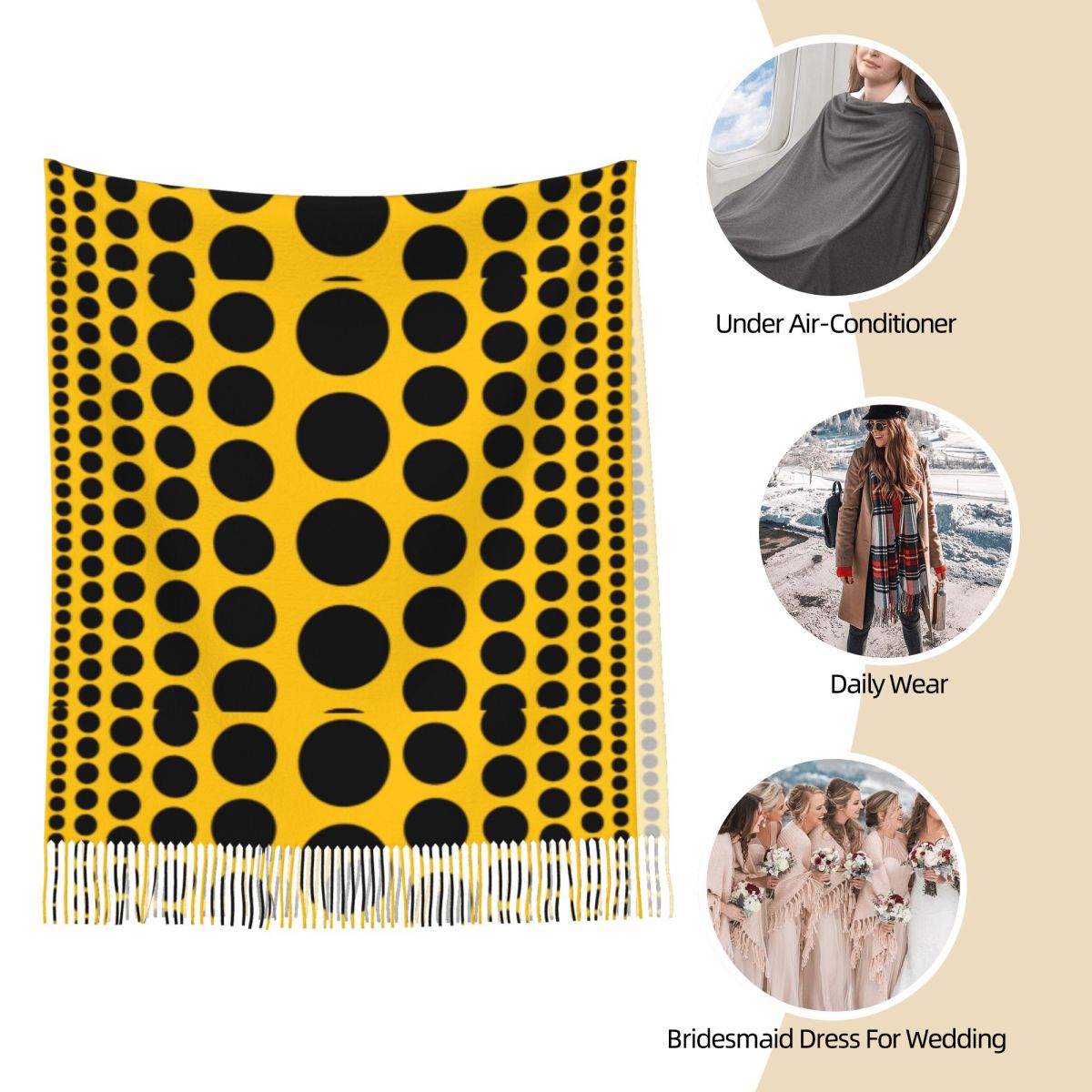 Infinity Polka Dots Scarf for  - مراجعة Infinity Scarf Knit وسعره