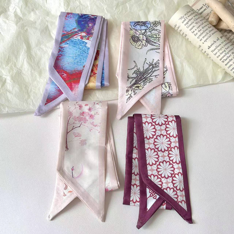 Fashion Women Silk Satin Skinn - مراجعة Ascot Neck Scarf وسعره