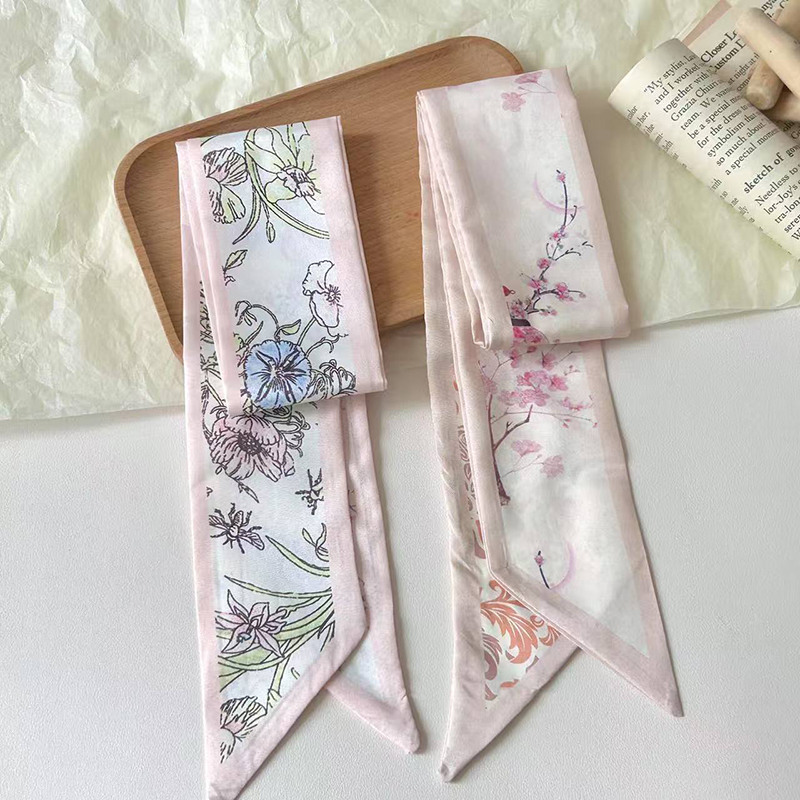 Fashion Women Silk Satin Skinn - مراجعة Ascot Neck Scarf وسعره