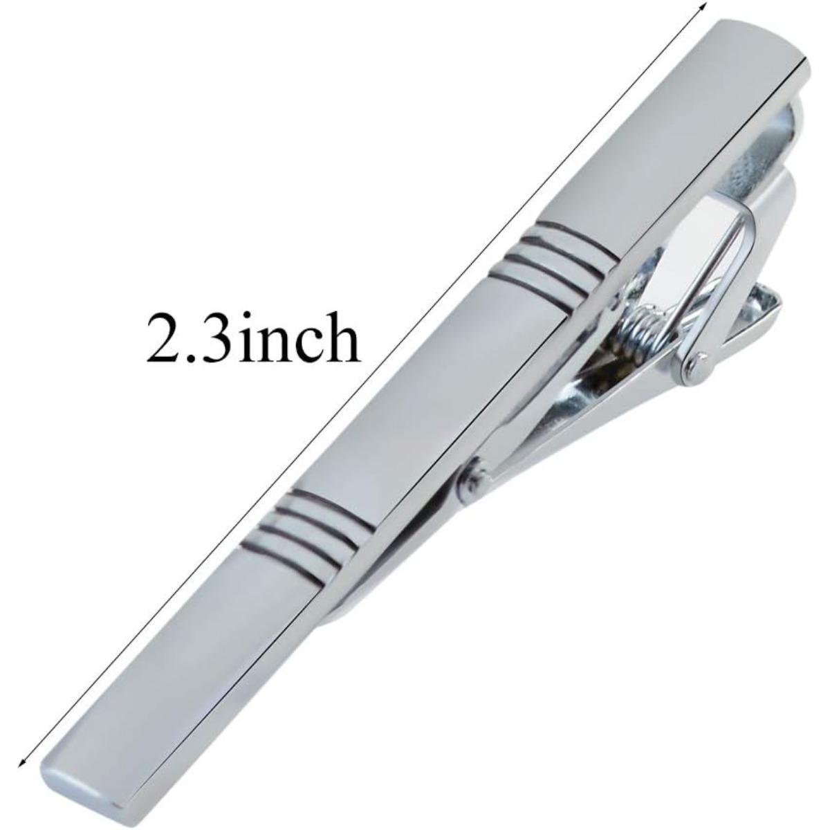 Set of 4 Silver Metal Necktie  - مراجعة Tie Clip Silver وسعره