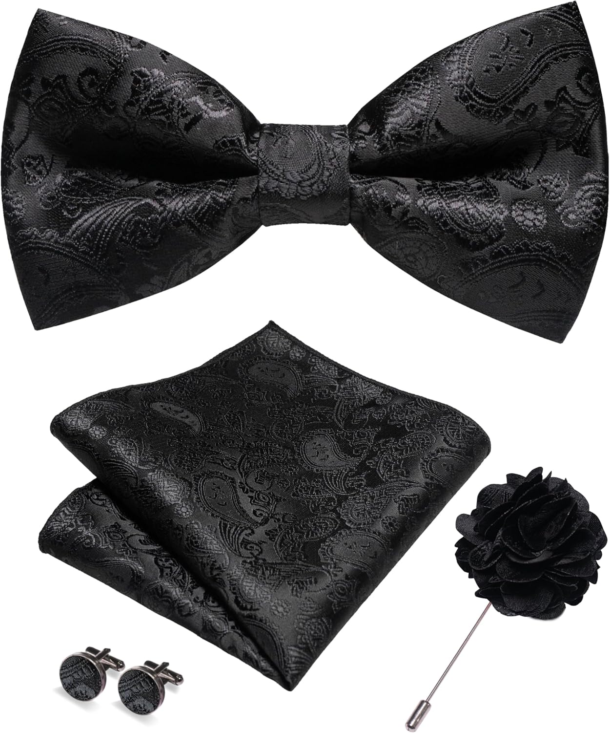 Paisley Pre-tied Bow Tie and P - مراجعة Pocket Square Set وسعره