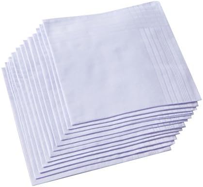 Men's Pure White 100% Cotton H - مراجعة Handkerchief Cotton Men وسعره