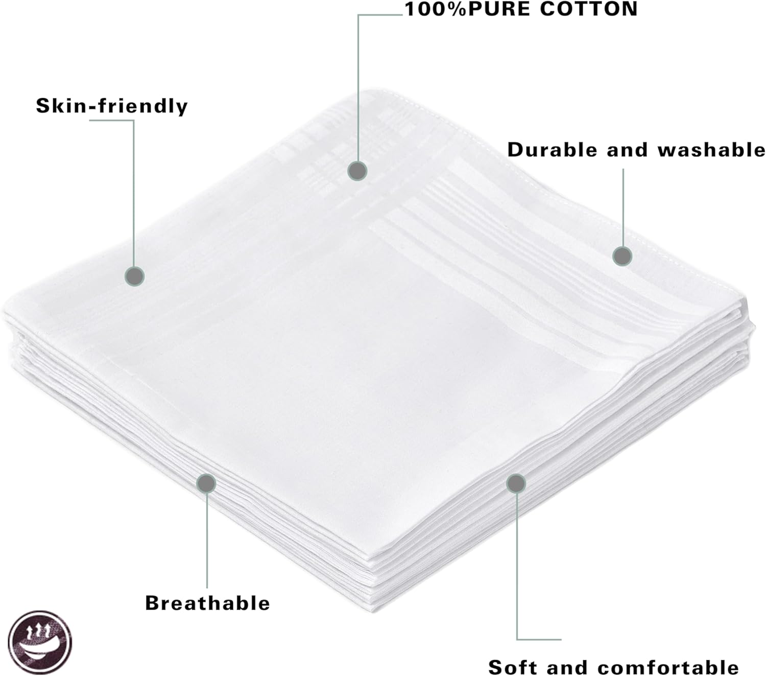 Men's Pure White 100% Cotton H - مراجعة Handkerchief Cotton Men وسعره