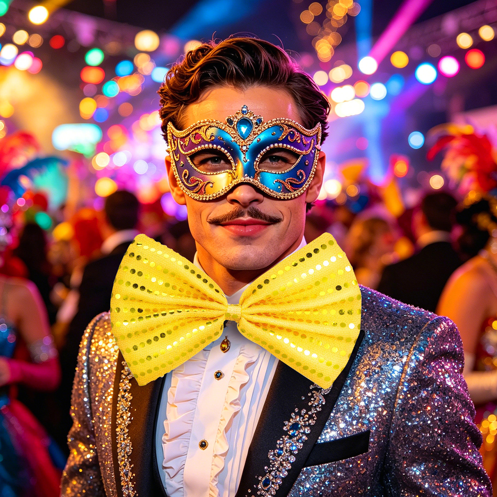 2Pcs Gold Sequin Bow Tie Overs - مراجعة Bow Tie Pre Tied وسعره