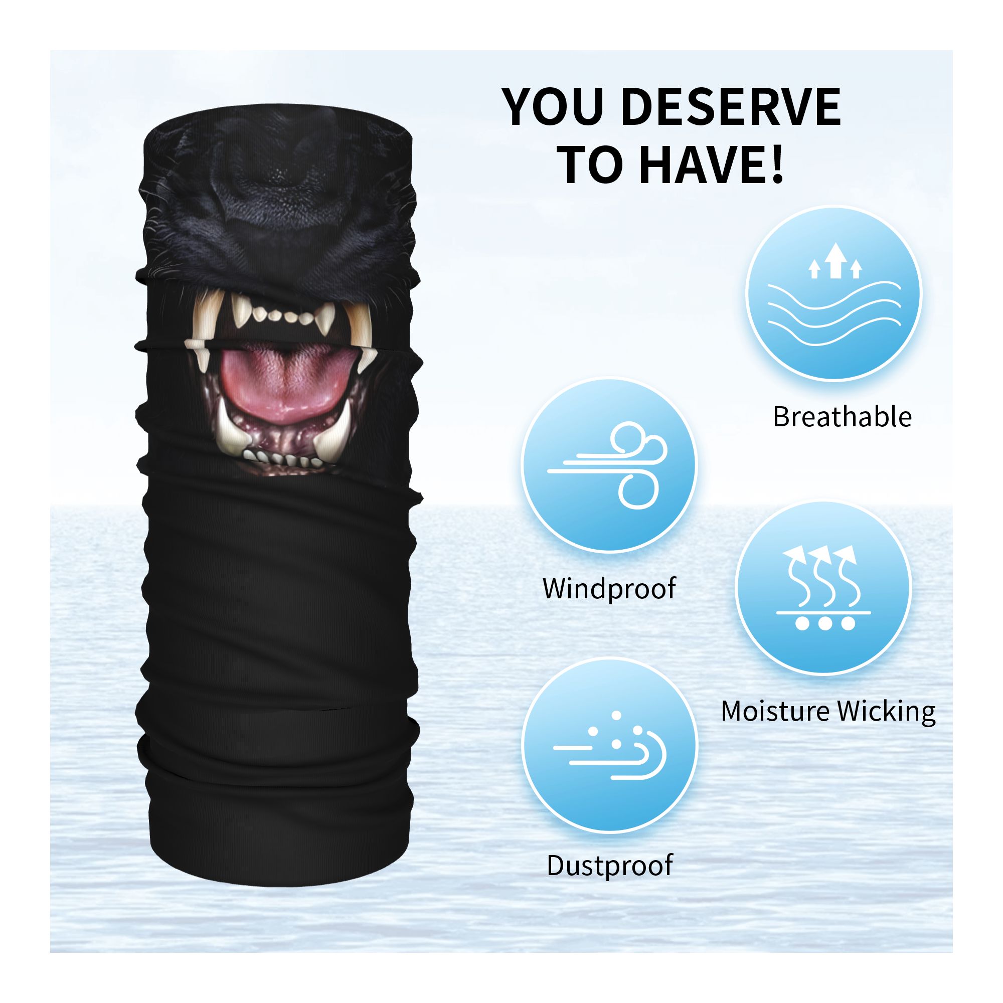 Custom Black Panther Animal He - مراجعة Neck Warmer Tube وسعره