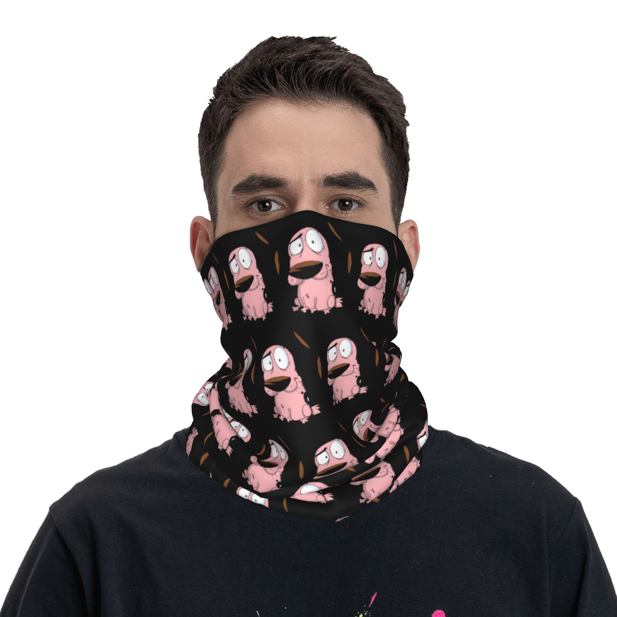 Custom Cartoon Courage Dog Win - مراجعة Neck Warmer Tube وسعره