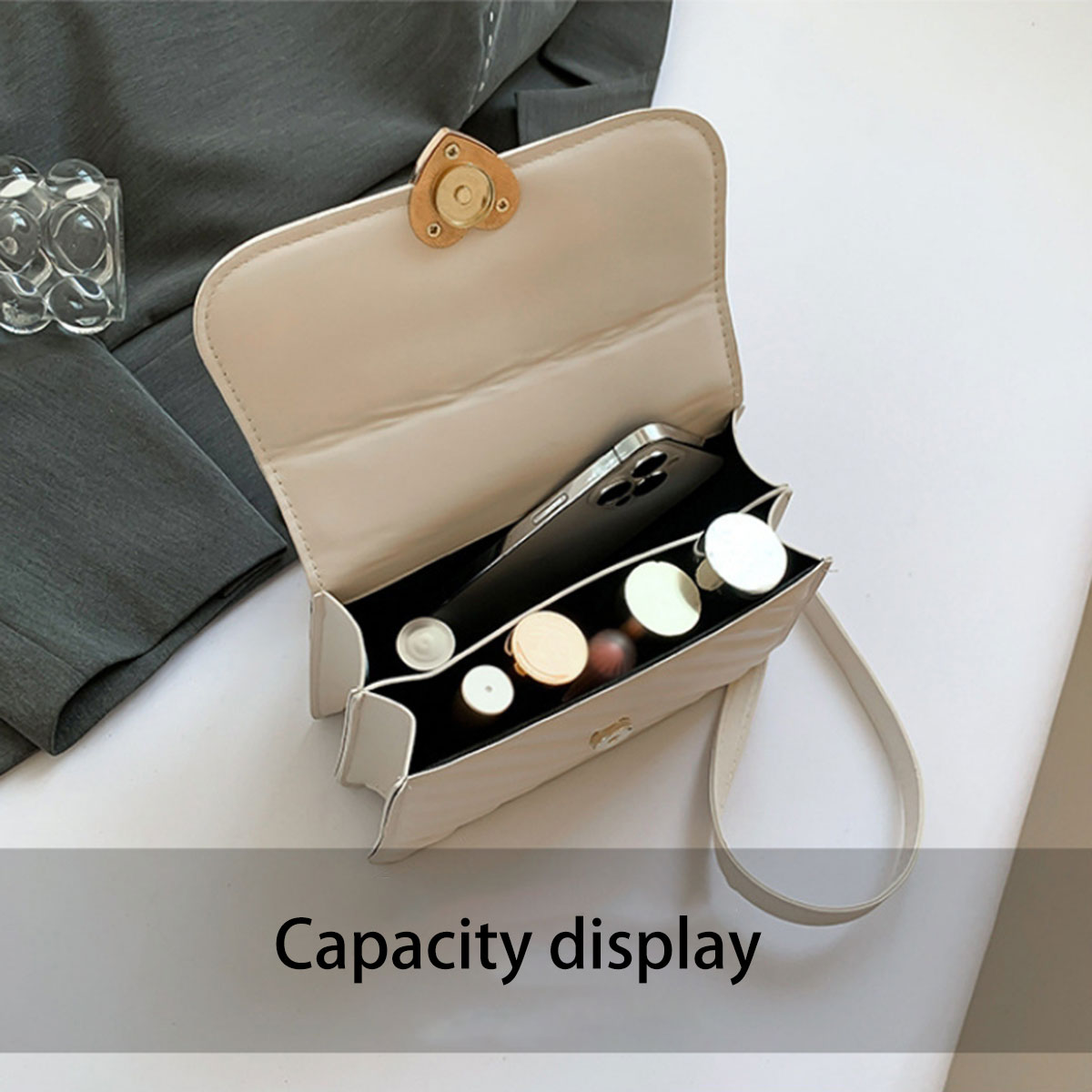 White fashion women's bag simp - مراجعة Pocket Square Set وسعره