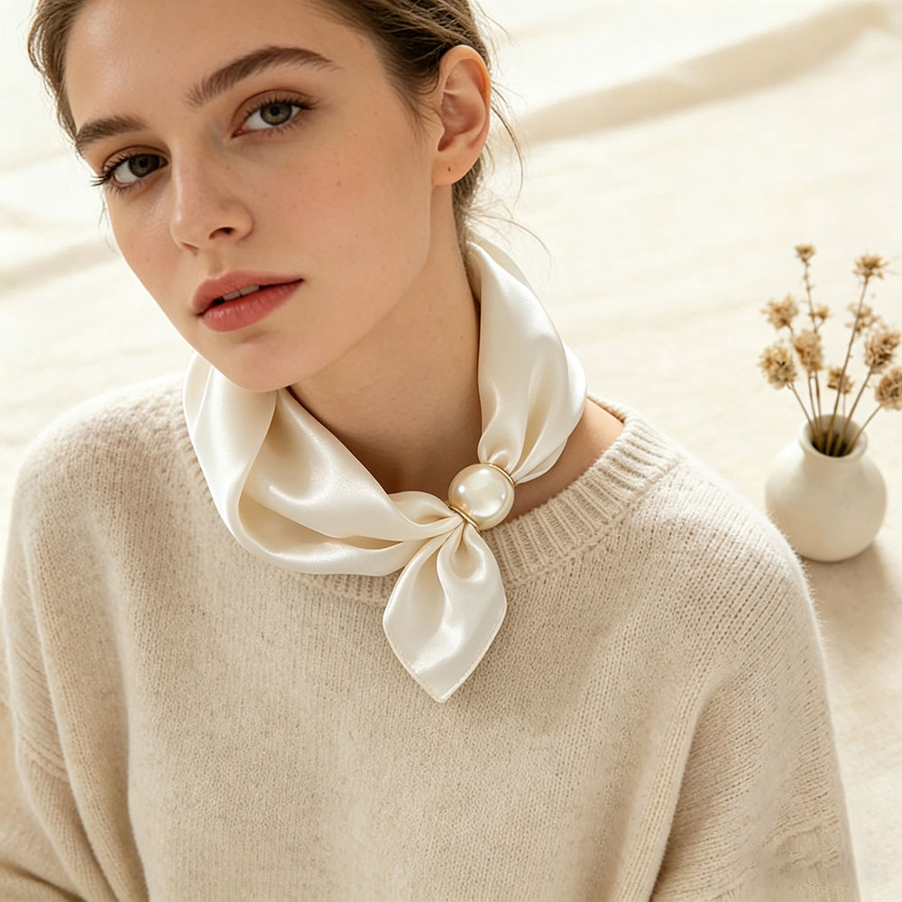Scarf Chain Silk Lazy Magnetic - مراجعة Ascot Neck Scarf وسعره