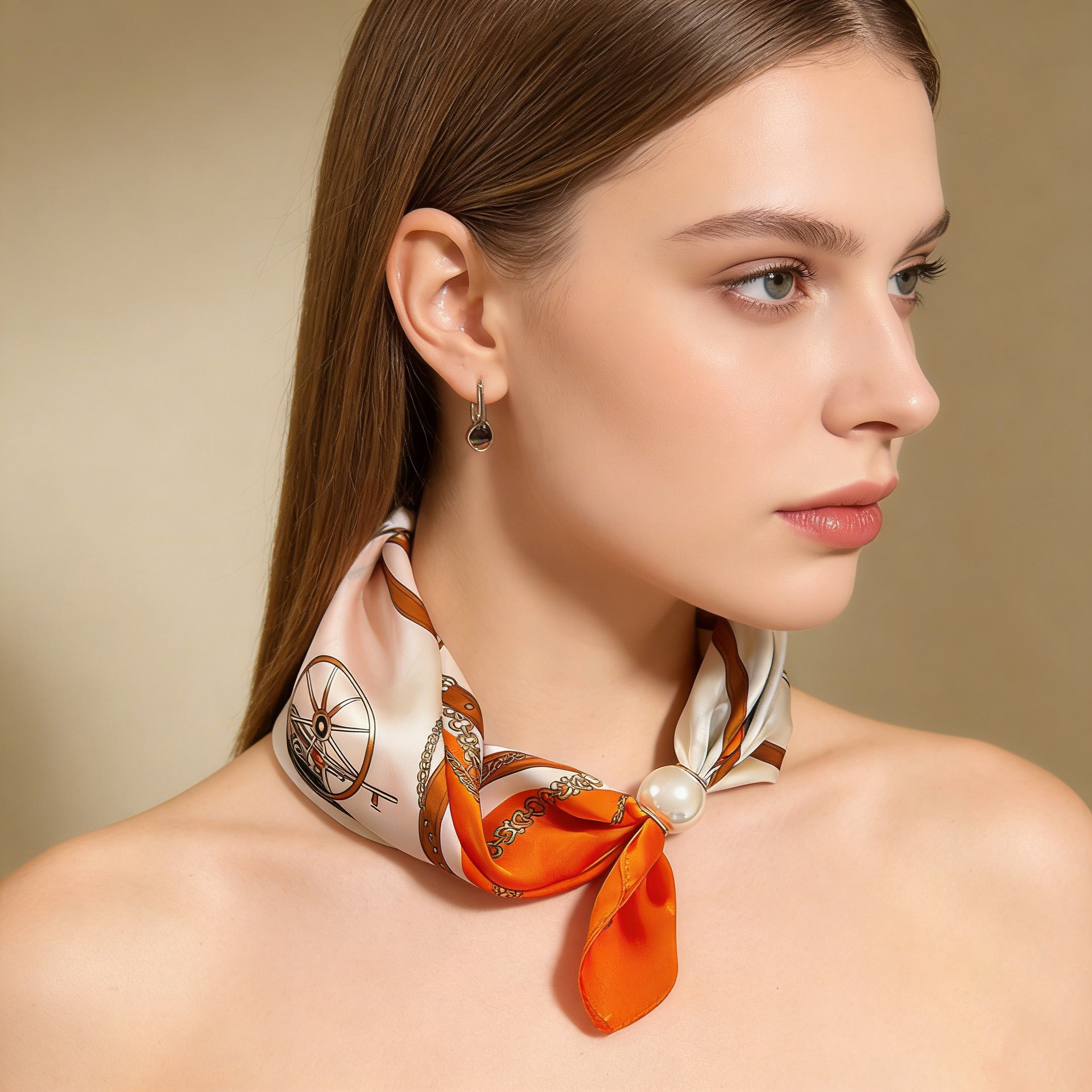 Scarf Chain Silk Lazy Magnetic - مراجعة Ascot Neck Scarf وسعره