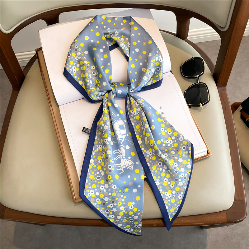 Fashion Print Long Silk Scarf  - مراجعة Ascot Neck Scarf وسعره