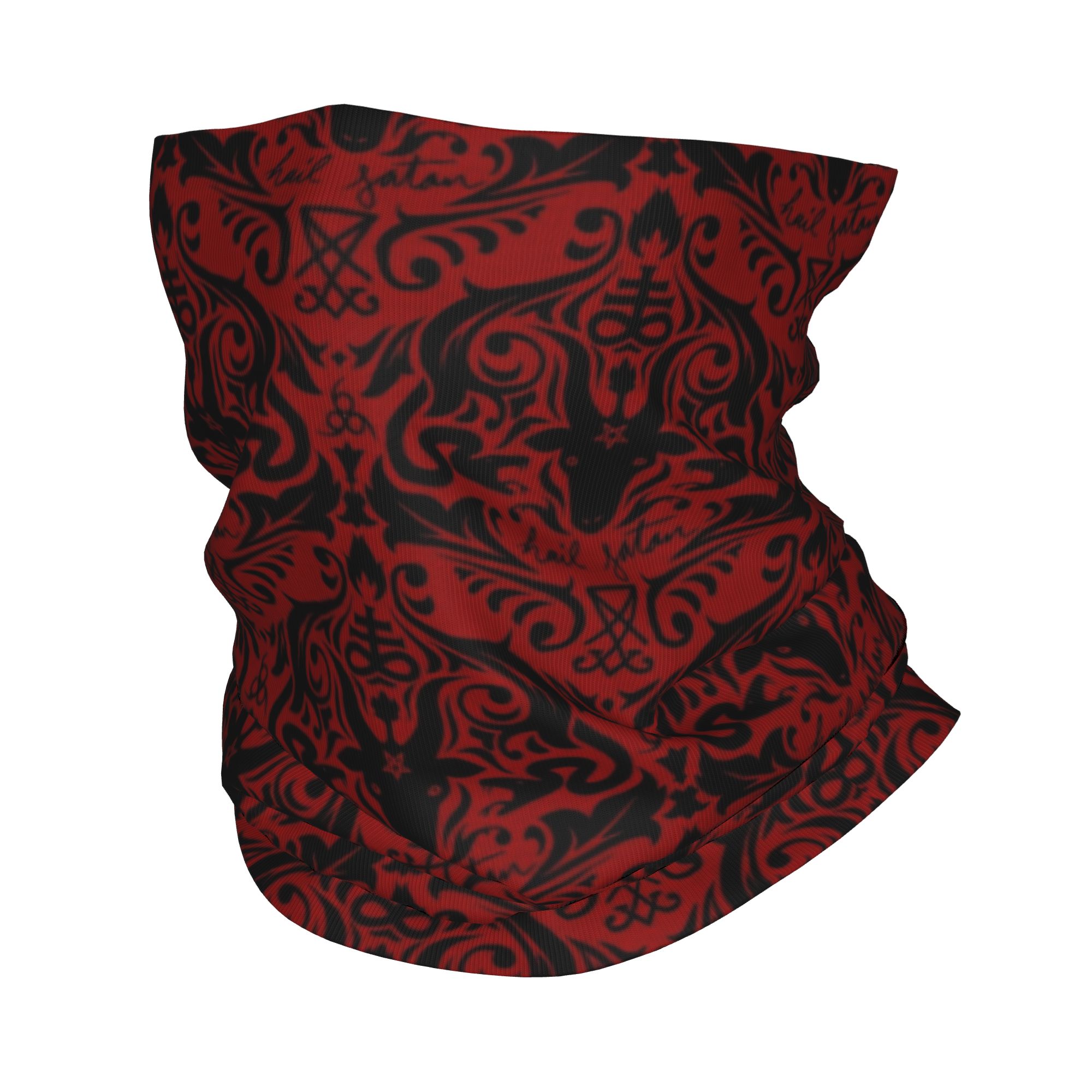 Baphomet Damask Hail Satan Bla - مراجعة Neck Warmer Tube وسعره