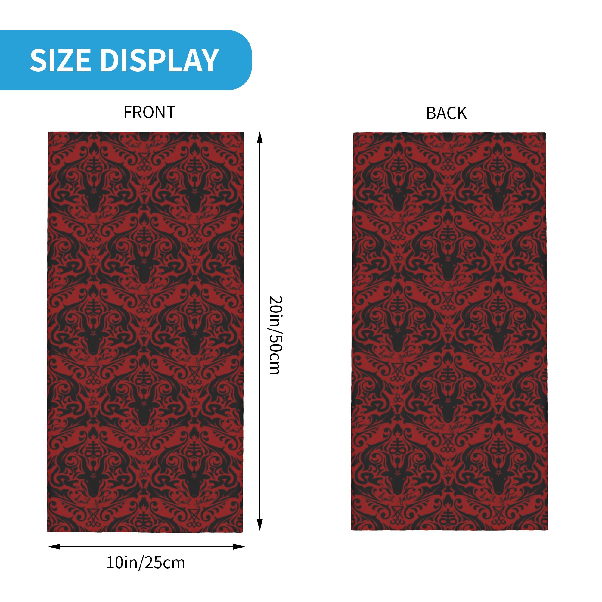 Baphomet Damask Hail Satan Bla - مراجعة Neck Warmer Tube وسعره