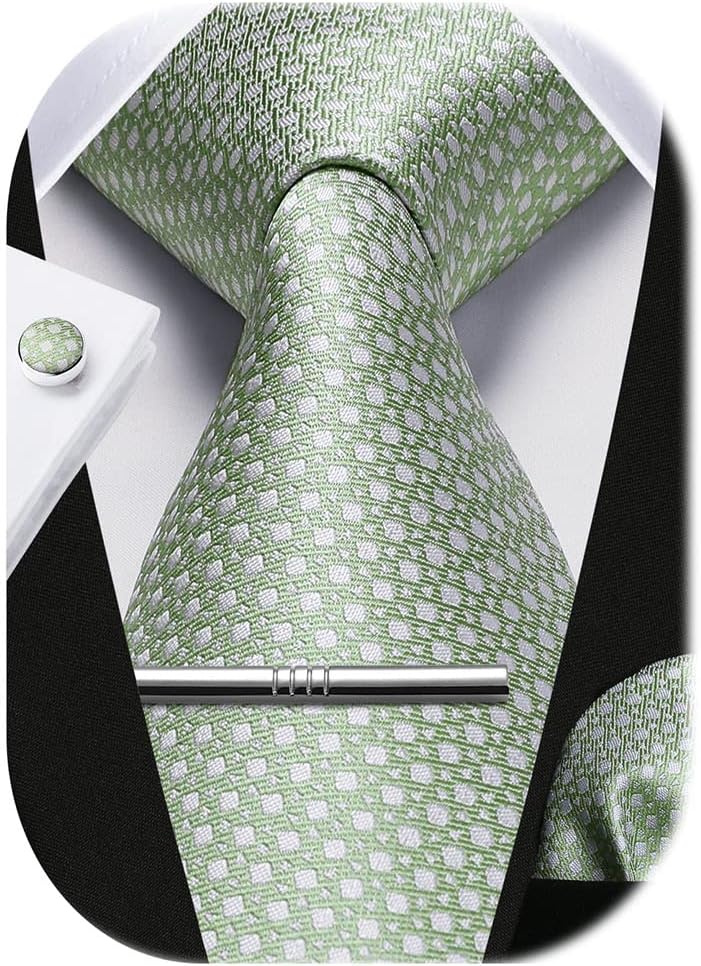 Classic Checkered Tie Set with - مراجعة Pocket Square Set وسعره